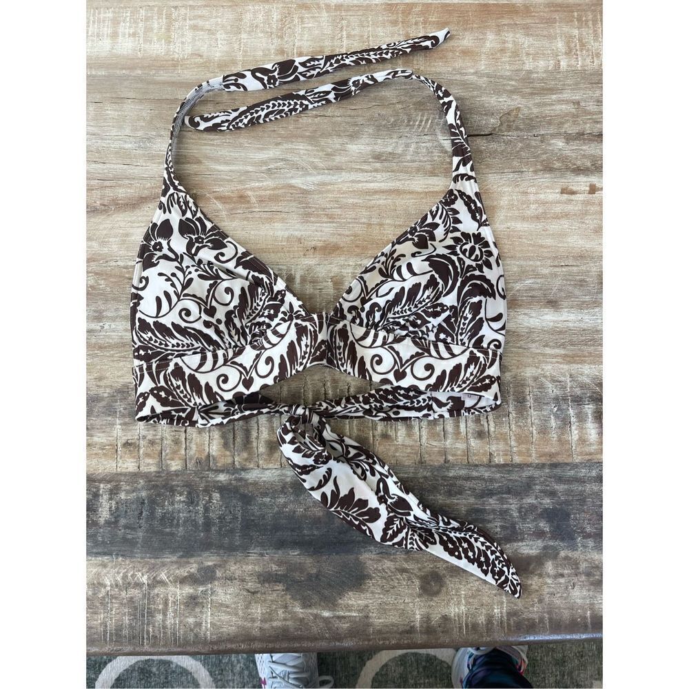 Victoria’s Secret Pink label brown and White bikini top medium